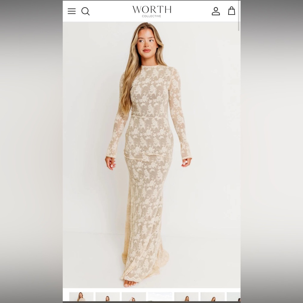 Seraphine Lace Maxi Dress in Cream - Bump Friendly